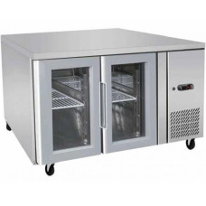 Fischer 2 Glass Door Bench Fridge Euro 282L - EBC02-GL